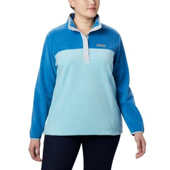 Columbia Benton Springs Half Snap Plus Size, Pullover Turquesa Claro Para Mujer | 672890-QUO